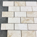 Shell Stone Limestone 2"x4" Brick Honed on 12" x 12" Mesh Mosaic Tile Shell Stone Limestone 2"x4" Brick Honed on 12" x 12" Mesh Mosaic Tile