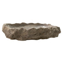 Silver Travertine Stone Rustic Vessel Sink SKU-NTRSTC14 random size (W)16" (L)26" (H)5" product shot front view Silver Travertine Stone Rustic Vessel Sink SKU-NTRSTC14 random size (W)16" (L)26" (H)5" product shot front view