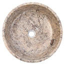 Silver Latte Travertine Natural Stone Vessel Sink Filled and Polished (D)16" (H)5" Silver Latte Travertine Natural Stone Vessel Sink Filled and Polished (D)16" (H)5"