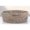 Silver Latte Travertine Natural Stone Vessel Sink Filled and Polished (D)16" (H)5" Silver Latte Travertine Natural Stone Vessel Sink Filled and Polished (D)16" (H)5"