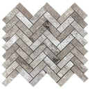 Silver shadow marble 1x3 herringbone honed SKU-HSSSH1x3HBMOSH on white background. Silver shadow marble 1x3 herringbone honed SKU-HSSSH1x3HBMOSH on white background.