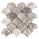 Silver shadow marble mosaic tile laguna design on 12x12 mesh honed SKU-HSSHLAGDMOSH on white background Silver shadow marble mosaic tile laguna design on 12x12 mesh honed SKU-HSSHLAGDMOSH on white background