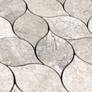 Silver Shadow Marble Leaf Design on 12" x 12" Mesh Mosaic Tile SKU-HSSSLEABMOSH close view Silver Shadow Marble Leaf Design on 12" x 12" Mesh Mosaic Tile SKU-HSSSLEABMOSH close view