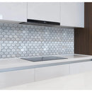 Solto White Marble 2" Hexagon on 12" x 12" Mesh Mosaic Tile SKU-HSSW2HEXMOSH Installed view Solto White Marble 2" Hexagon on 12" x 12" Mesh Mosaic Tile SKU-HSSW2HEXMOSH Installed view