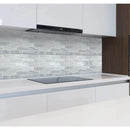 Solto White Marble 2"x4" Brick Honed on 12" x 12" Mesh Mosaic Tile SKU-HSSW2x4BMOSH Installed view Solto White Marble 2"x4" Brick Honed on 12" x 12" Mesh Mosaic Tile SKU-HSSW2x4BMOSH Installed view