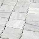 Solto white marble mosaic tile casablanca on 12x12 mesh honed SKU-HSSWCMOSH close view Solto white marble mosaic tile casablanca on 12x12 mesh honed SKU-HSSWCMOSH close view