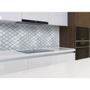 Solto white marble mosaic tile casablanca on 12x12 mesh honed SKU-HSSWCMOSH Installed view Solto white marble mosaic tile casablanca on 12x12 mesh honed SKU-HSSWCMOSH Installed view