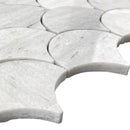 Solto White Marble Laguna on 12" x 12" Mesh Mosaic Tile SKU-HSSWLAGBMOSH close view Solto White Marble Laguna on 12" x 12" Mesh Mosaic Tile SKU-HSSWLAGBMOSH close view