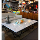 Statuario White marble coffee table W30-L48-H16 rectangular black metal legs SKU-MSTB30x48BP  Statuario White marble coffee table W30-L48-H16 rectangular black metal legs SKU-MSTB30x48BP