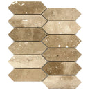 Patara Strada Pattern 12" x 12" Honed Travertine Mesh-Mounted Mosaic Tile SKU-HSPATSMOSHF Product view on white background Patara Strada Pattern 12" x 12" Honed Travertine Mesh-Mounted Mosaic Tile SKU-HSPATSMOSHF Product view on white background