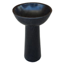Toros Black Marble Natural Stone Pedestal Oval-top Sink Polished (W)17" (L)20" (H)33.5" SKU-NTRSTC20 product shot  Toros Black Marble Natural Stone Pedestal Oval-top Sink Polished (W)17" (L)20" (H)33.5" SKU-NTRSTC20 product shot
