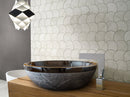 Toros Black Marble Vessel Sink rough exterior SKU-NTRVS24 size (D)16" (H)6" bathroom angle view  Toros Black Marble Vessel Sink rough exterior SKU-NTRVS24 size (D)16" (H)6" bathroom angle view