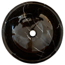 Toros Black Marble Vessel Sink rough exterior SKU-NTRVS24 size (D)16" (H)6" product shot top view Toros Black Marble Vessel Sink rough exterior SKU-NTRVS24 size (D)16" (H)6" product shot top view