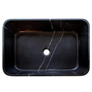 Toros Black marble Farmhouse Rectangular Sink Polished size (W)13.5" (L)21.5" (H)6" SKU-NTRVS11 product shot top view Toros Black marble Farmhouse Rectangular Sink Polished size (W)13.5" (L)21.5" (H)6" SKU-NTRVS11 product shot top view