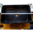 Toros Black marble Farmhouse Rectangular Sink Polished size (W)13.5" (L)21.5" (H)6" SKU-NTRVS11 product shot top view length measure Toros Black marble Farmhouse Rectangular Sink Polished size (W)13.5" (L)21.5" (H)6" SKU-NTRVS11 product shot top view length measure
