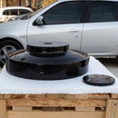Toros Black marble Round Above Counter Sink Polished size D 16'' H6'' SKU NTRSTC52 side view product shot Toros Black marble Round Above Counter Sink Polished size D 16'' H6'' SKU NTRSTC52 side view product shot