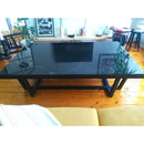 Toros Black marble coffee table W30-L48-H16 rectangular black metal legs SKU-MSSW30x48BP side view Toros Black marble coffee table W30-L48-H16 rectangular black metal legs SKU-MSSW30x48BP side view