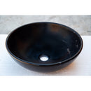 Toros black marble round vessel sink NTRSTC01 (D)16" (H)6" product shot angle view Toros black marble round vessel sink NTRSTC01 (D)16" (H)6" product shot angle view
