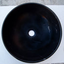 Toros black marble round vessel sink NTRSTC01 (D)16" (H)6" product shot top view Toros black marble round vessel sink NTRSTC01 (D)16" (H)6" product shot top view