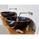 Natural Stone Toros Black Marble Vessel Sink Bowl Polished (D)16" (H)6" Natural Stone Toros Black Marble Vessel Sink Bowl Polished (D)16" (H)6"