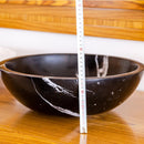 Natural Stone Toros Black Marble Vessel Sink Bowl Polished (D)16" (H)6" Natural Stone Toros Black Marble Vessel Sink Bowl Polished (D)16" (H)6"