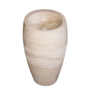 Troia Light Travertine Pedestal Stand-alone Sink Curved Honed (D)16" (H)33.5" Troia Light Travertine Pedestal Stand-alone Sink Curved Honed (D)16" (H)33.5"