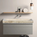 Troia Light Travertine Rectangular Vessel Sink Honed and Hand-Split (W)16" (L)48" (H)4" Troia Light Travertine Rectangular Vessel Sink Honed and Hand-Split (W)16" (L)48" (H)4"