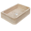 Troia Light Travertine Farmhouse Sink Honed and Filled (W)18" (L)27.5" (H)7" Troia Light Travertine Farmhouse Sink Honed and Filled (W)18" (L)27.5" (H)7"