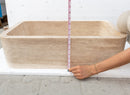 Troia Light Travertine Farmhouse Sink Honed and Filled (W)18" (L)27.5" (H)7" Troia Light Travertine Farmhouse Sink Honed and Filled (W)18" (L)27.5" (H)7"