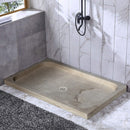 Troia light travertine rectangular shower base SKU-NTRSTC27 Installed view of Trola base Troia light travertine rectangular shower base SKU-NTRSTC27 Installed view of Trola base