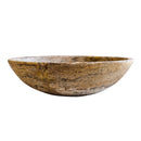 Valencia travertine oval sink SKU-EGESTN01 size (W)16" (L)21" (H)6" product shot front view Valencia travertine oval sink SKU-EGESTN01 size (W)16" (L)21" (H)6" product shot front view