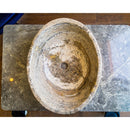 Valencia travertine oval sink SKU-EGESTN01 size (W)16" (L)21" (H)6" product shot top view Valencia travertine oval sink SKU-EGESTN01 size (W)16" (L)21" (H)6" product shot top view