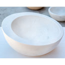 White limestone sloped rim circular vessel sink NTRSTC07 D16" angle view3 White limestone sloped rim circular vessel sink NTRSTC07 D16" angle view3
