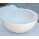 White limestone sloped rim circular vessel sink NRSTC07 D16 angle view White limestone sloped rim circular vessel sink NRSTC07 D16 angle view