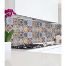 anka colourful pattern glossy unrectified porcelain wall tile size 30cmx60cm SKU 165139 installed as backsplash tile on kitchen floor anka colourful pattern glossy unrectified porcelain wall tile size 30cmx60cm SKU 165139 installed as backsplash tile on kitchen floor