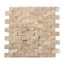 beige rustic splitface travertine mosaics 1x2 SKU 20012363 multi top view beige rustic splitface travertine mosaics 1x2 SKU 20012363 multi top view