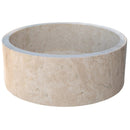 Natural Stone Beige Travertine Vessel Sink Honed  (D)16" (H)6" Natural Stone Beige Travertine Vessel Sink Honed  (D)16" (H)6"