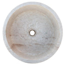 Natural Stone Beige Travertine Vessel Sink Honed  (D)16" (H)6" Natural Stone Beige Travertine Vessel Sink Honed  (D)16" (H)6"