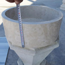 Natural Stone Beige Travertine Vessel Sink Honed  (D)16" (H)6" Natural Stone Beige Travertine Vessel Sink Honed  (D)16" (H)6"