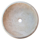 Beige travertine round drop-in sink NTRSTC03 D16 H6 top view Beige travertine round drop-in sink NTRSTC03 D16 H6 top view