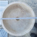 Natural Stone Beige Travertine Self-Rimming Drop-in Vessel Sink Polished (D)16" (H)6.5" Natural Stone Beige Travertine Self-Rimming Drop-in Vessel Sink Polished (D)16" (H)6.5"