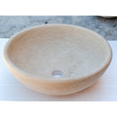 beige travertine vessel sink NTRSTC09 D16 H6 angle view product shot beige travertine vessel sink NTRSTC09 D16 H6 angle view product shot