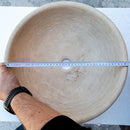 beige travertine. vessel sink NTRSTC09 D16 H6 diameter measure view product shot beige travertine. vessel sink NTRSTC09 D16 H6 diameter measure view product shot