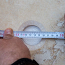 beige travertine vessel sink NTRSTC09 D16 H6 drain hole measure view beige travertine vessel sink NTRSTC09 D16 H6 drain hole measure view