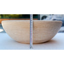 beige travertine vessel sink NTRSTC09 D16 H6 height measure view beige travertine vessel sink NTRSTC09 D16 H6 height measure view