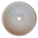 beige travertine vessel sink NTRSTC09 D16 H6 top view product shot beige travertine vessel sink NTRSTC09 D16 H6 top view product shot