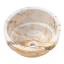 bianco giallo marble Vessel Sink polished size D16 H9 SKU EGEBGVSP165 angle view bianco giallo marble Vessel Sink polished size D16 H9 SKU EGEBGVSP165 angle view