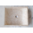 cappuccino beige marble farmhouse rectangular sink SKU CM-B-036-B top view product shot cappuccino beige marble farmhouse rectangular sink SKU CM-B-036-B top view product shot