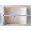 cappuccino beige marble farmhouse rectangular sink SKU CM-B-036-B width measur view cappuccino beige marble farmhouse rectangular sink SKU CM-B-036-B width measur view