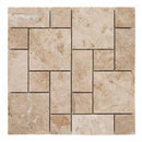 cappucino polished marble mosaics 1x4 SKU-20012345 pattern set mesh view cappucino polished marble mosaics 1x4 SKU-20012345 pattern set mesh view